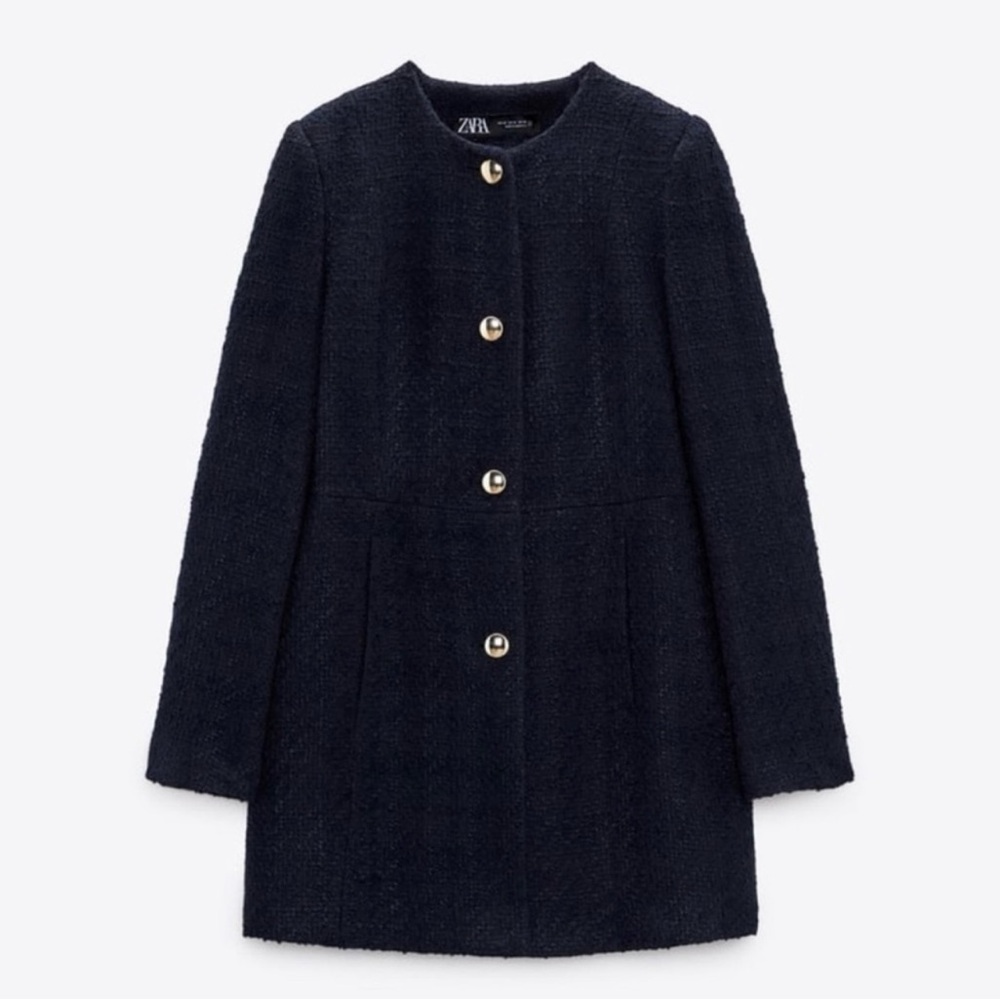 Zara Textured Navy Jacket